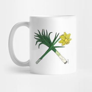 Leek and Daffodil Crossed Mug